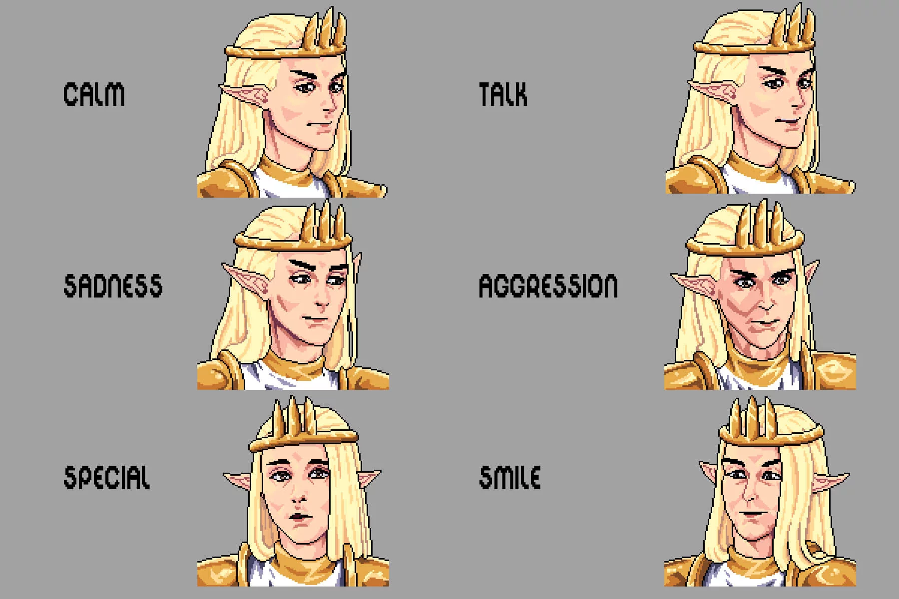 Elf King and Queen Pixel Avatar Icon Pack for Dialogue