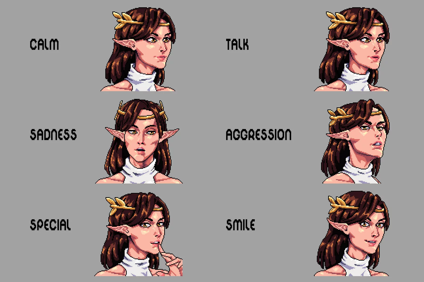 Elf King and Queen Pixel Avatar Icon Pack for Dialogue