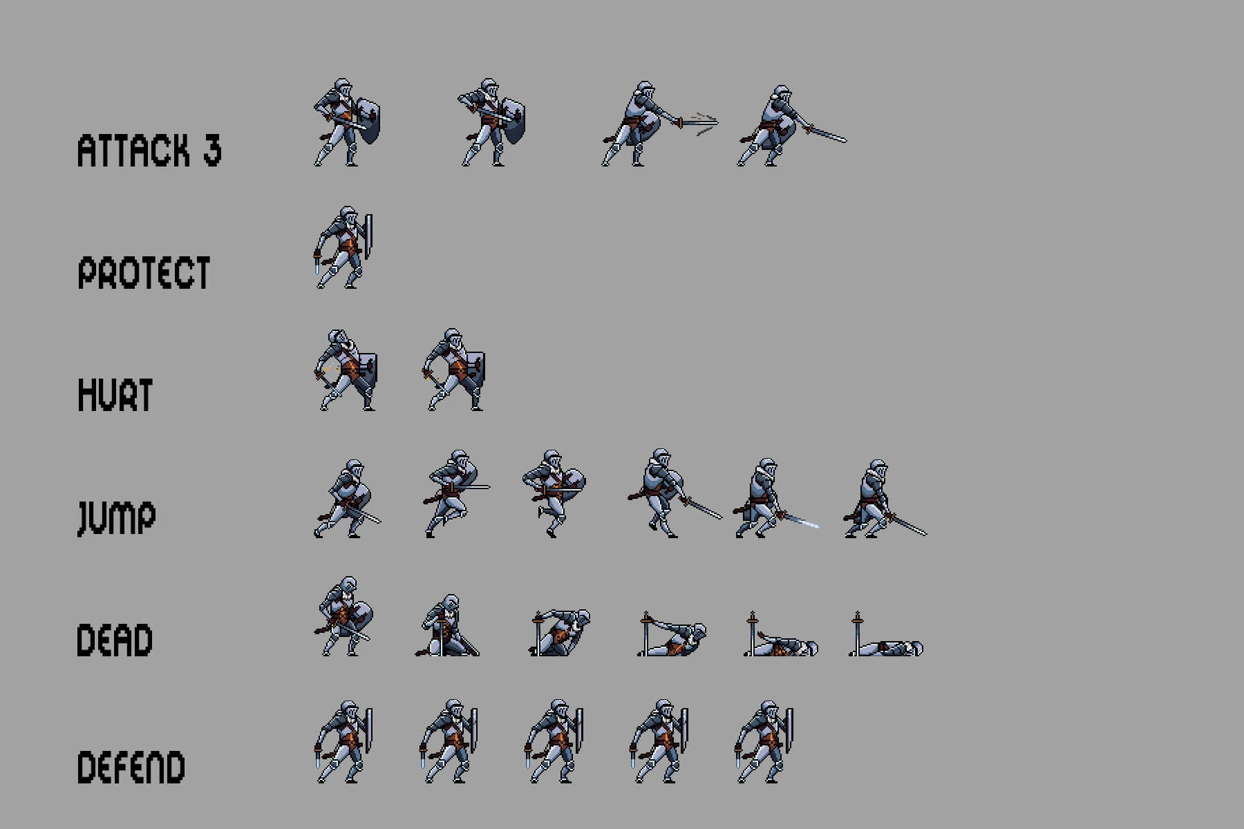 Knight Character Sprites Pixel Art