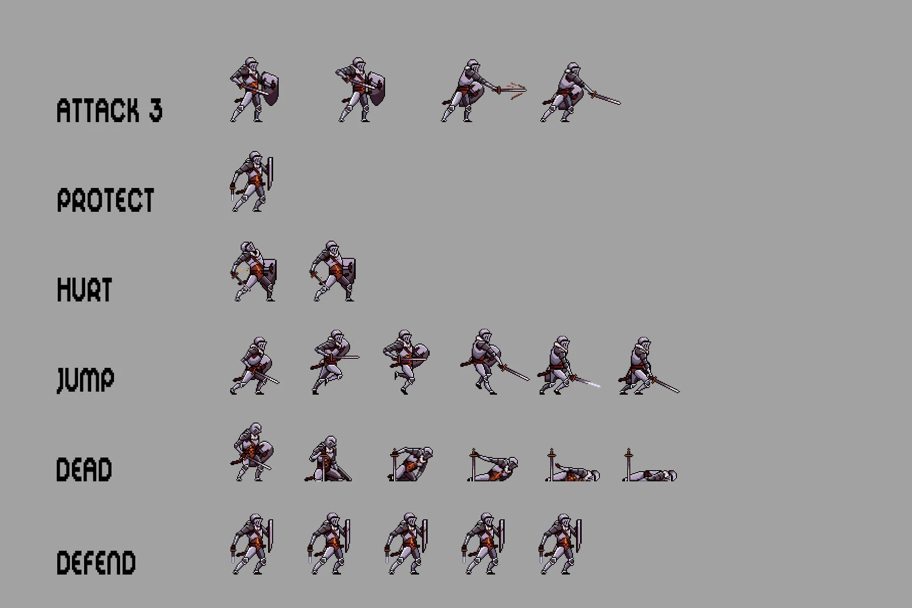 Knight Character Sprites Pixel Art