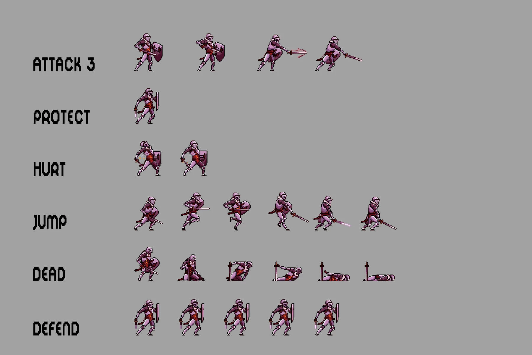 Knight Character Sprites Pixel Art