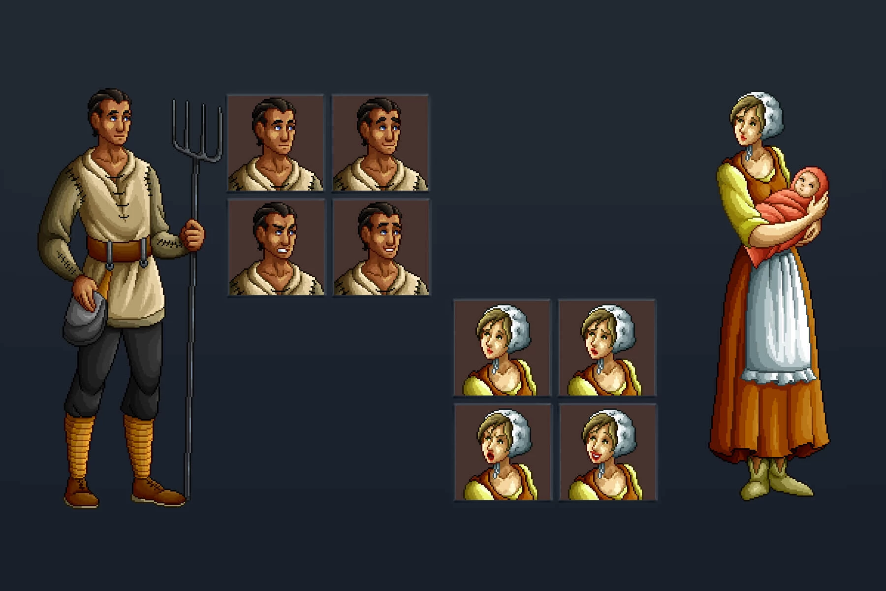 Civilian Characters Pixel Art Assets Pack