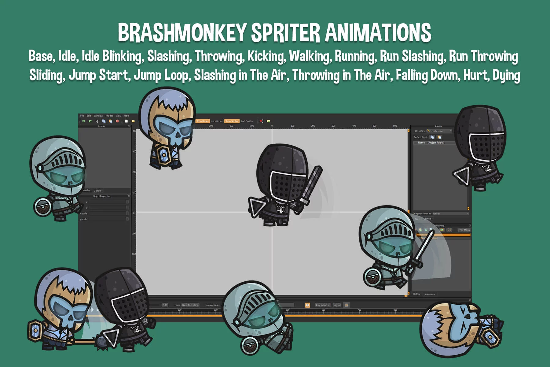 Chibi Ghost Knight Character Sprites