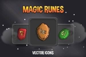 魔法符文RPG图标集：48个矢量游戏素材