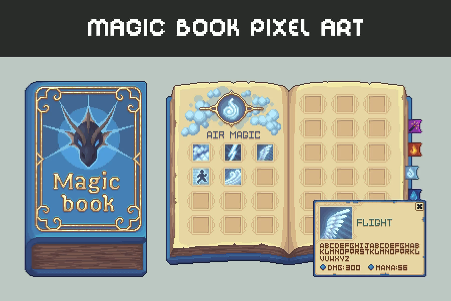 Animated Magic Book Pixel Art Asset Pack