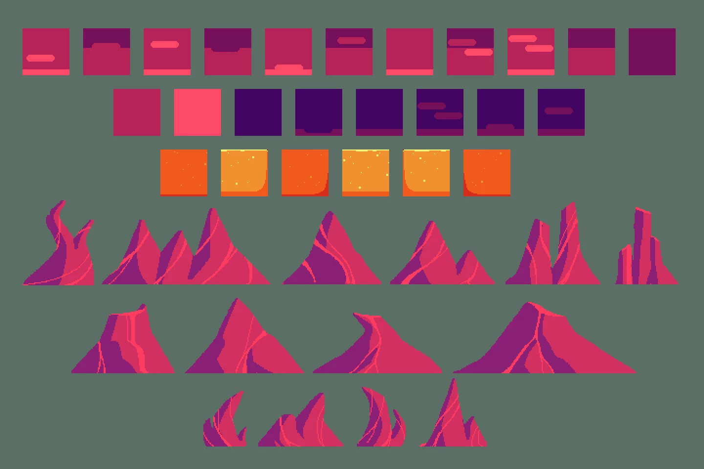 Volcano Pixel Art Environment Assets Pack