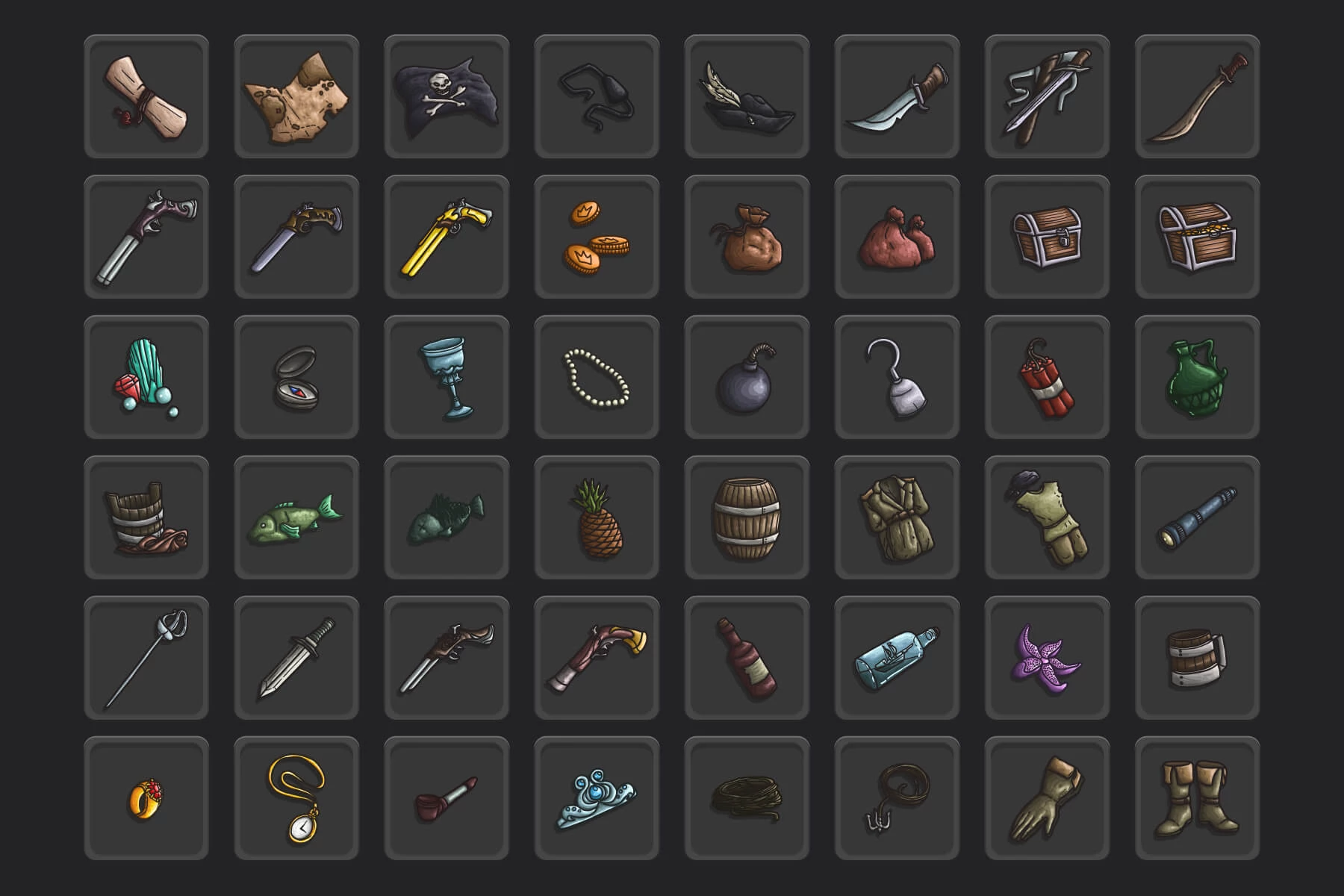 Pirate Loot Vector RPG Icons