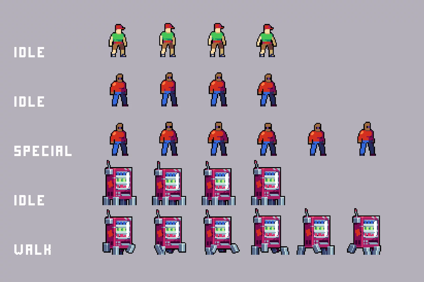 Beach Crowd Pixel Asset Pack for Platformer