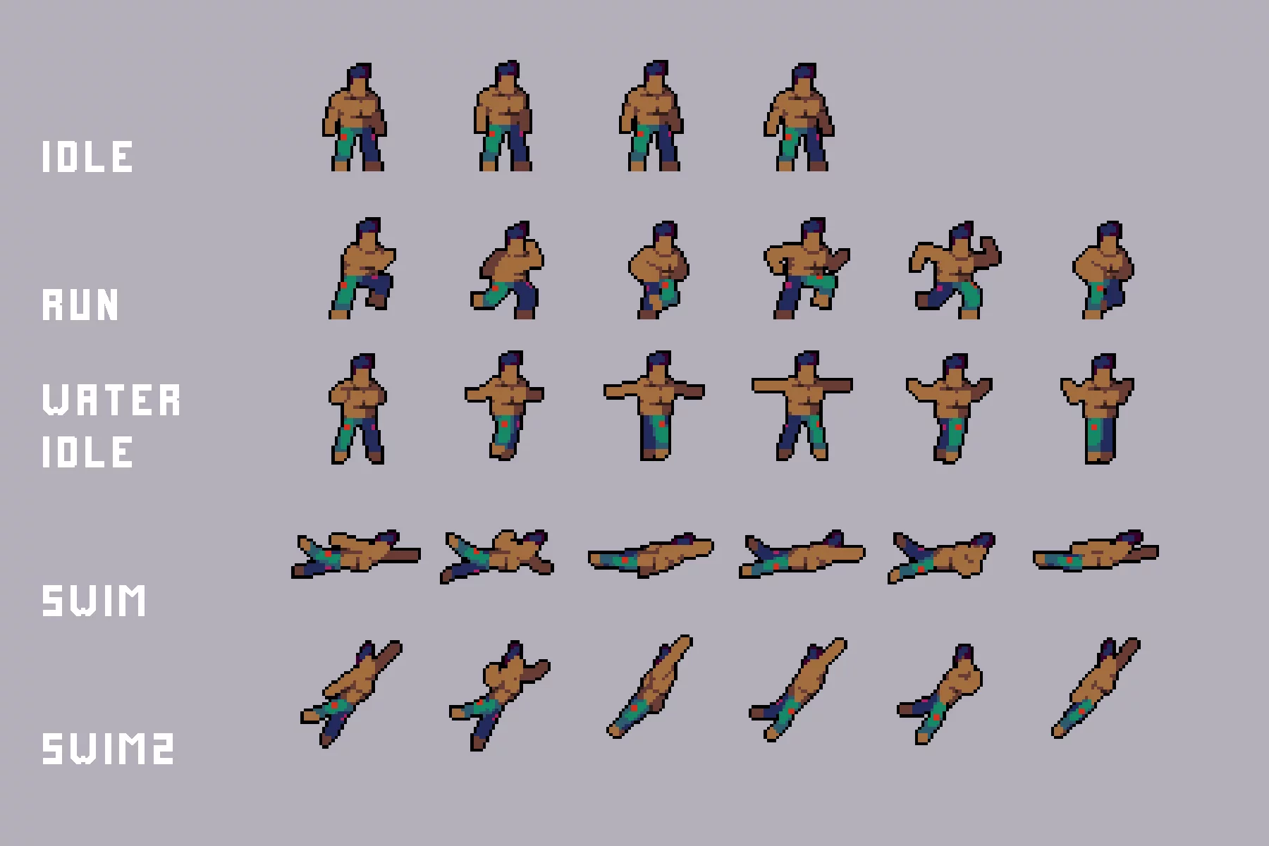 Beach Crowd Pixel Asset Pack for Platformer