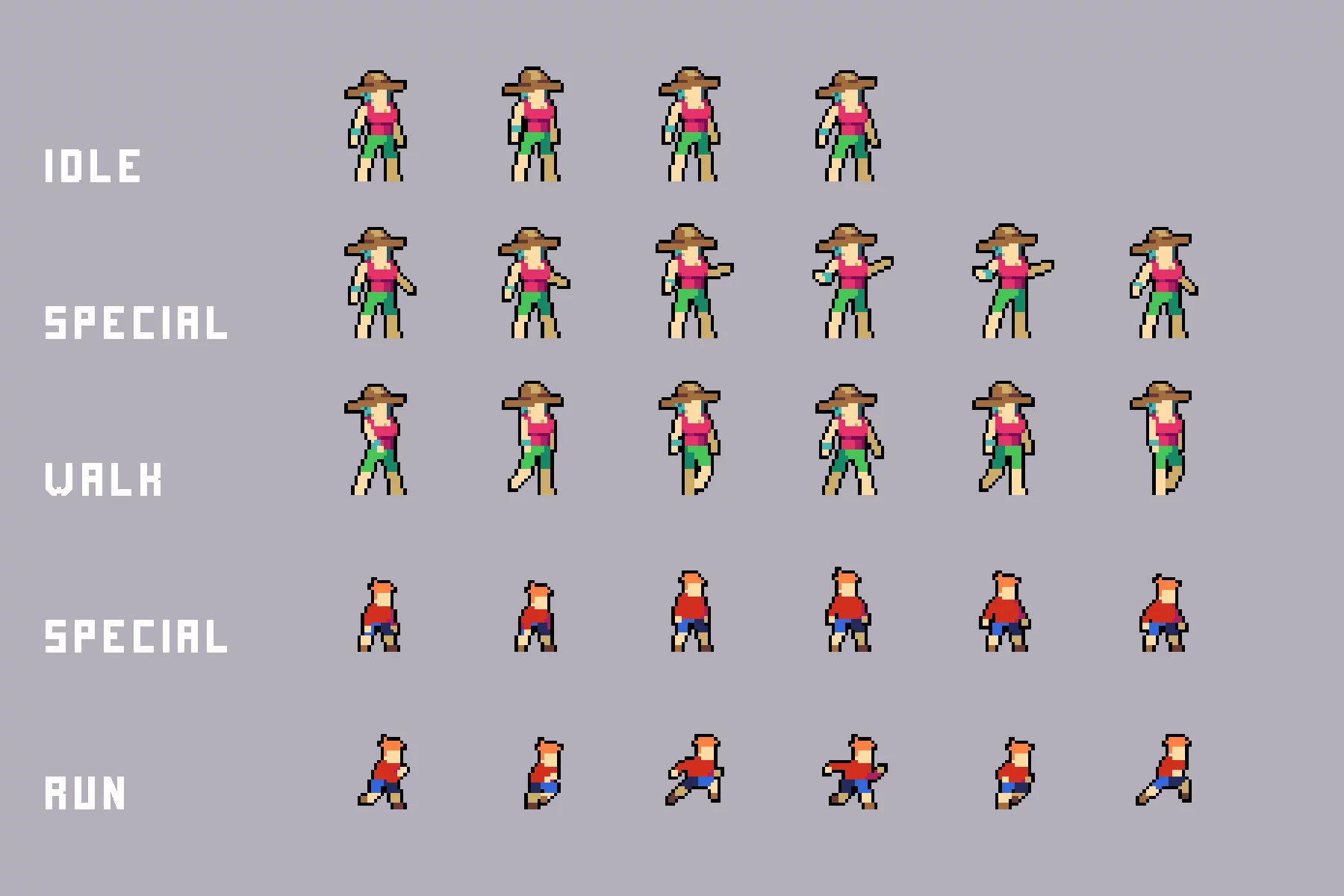 Beach Crowd Pixel Asset Pack for Platformer