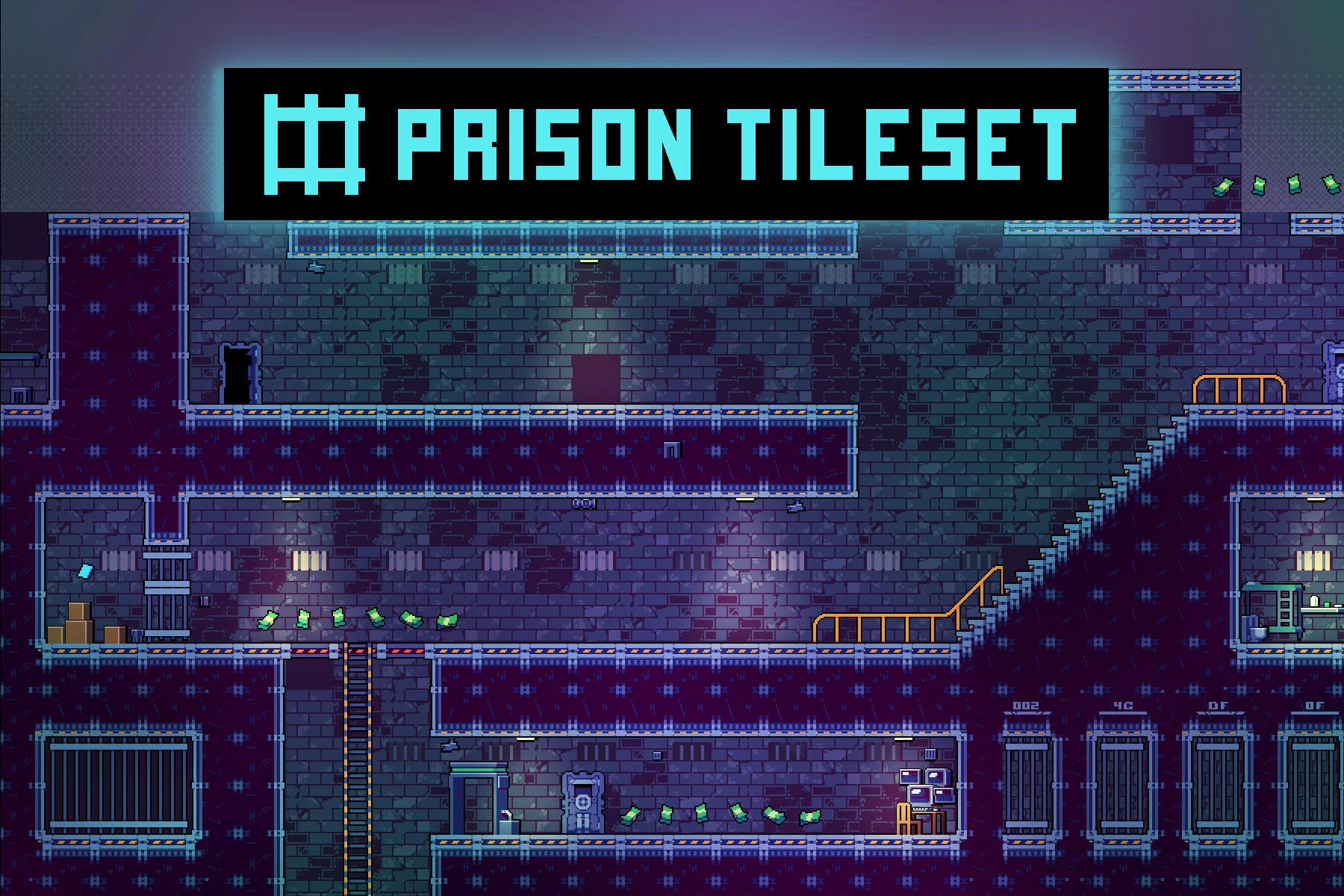 Prison Tileset Pixel Art Assets