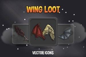 Wings Loot矢量游戏图标包：48款独特图标丰富你的游戏世界