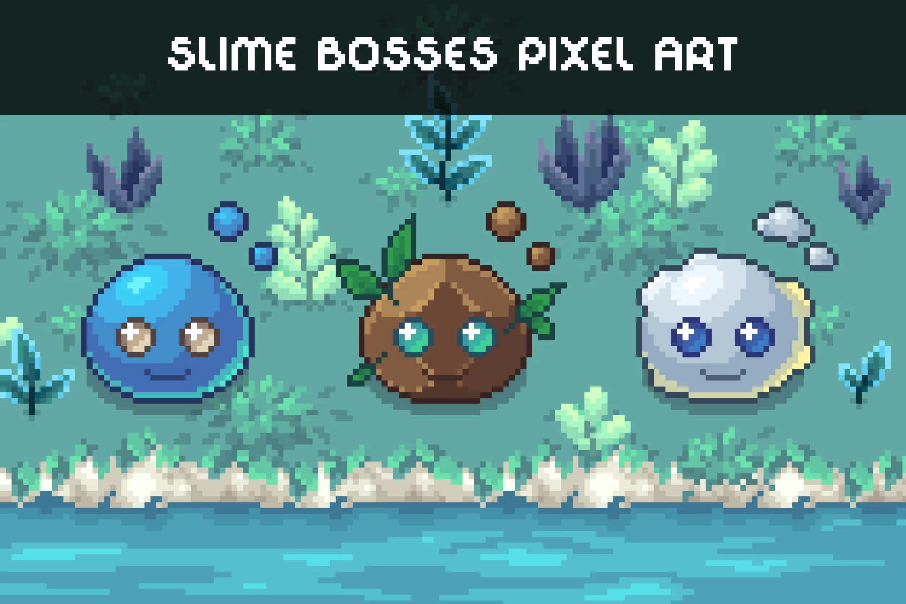 Slime Boss Pixel Art 2D Sprite for Roguelike Games