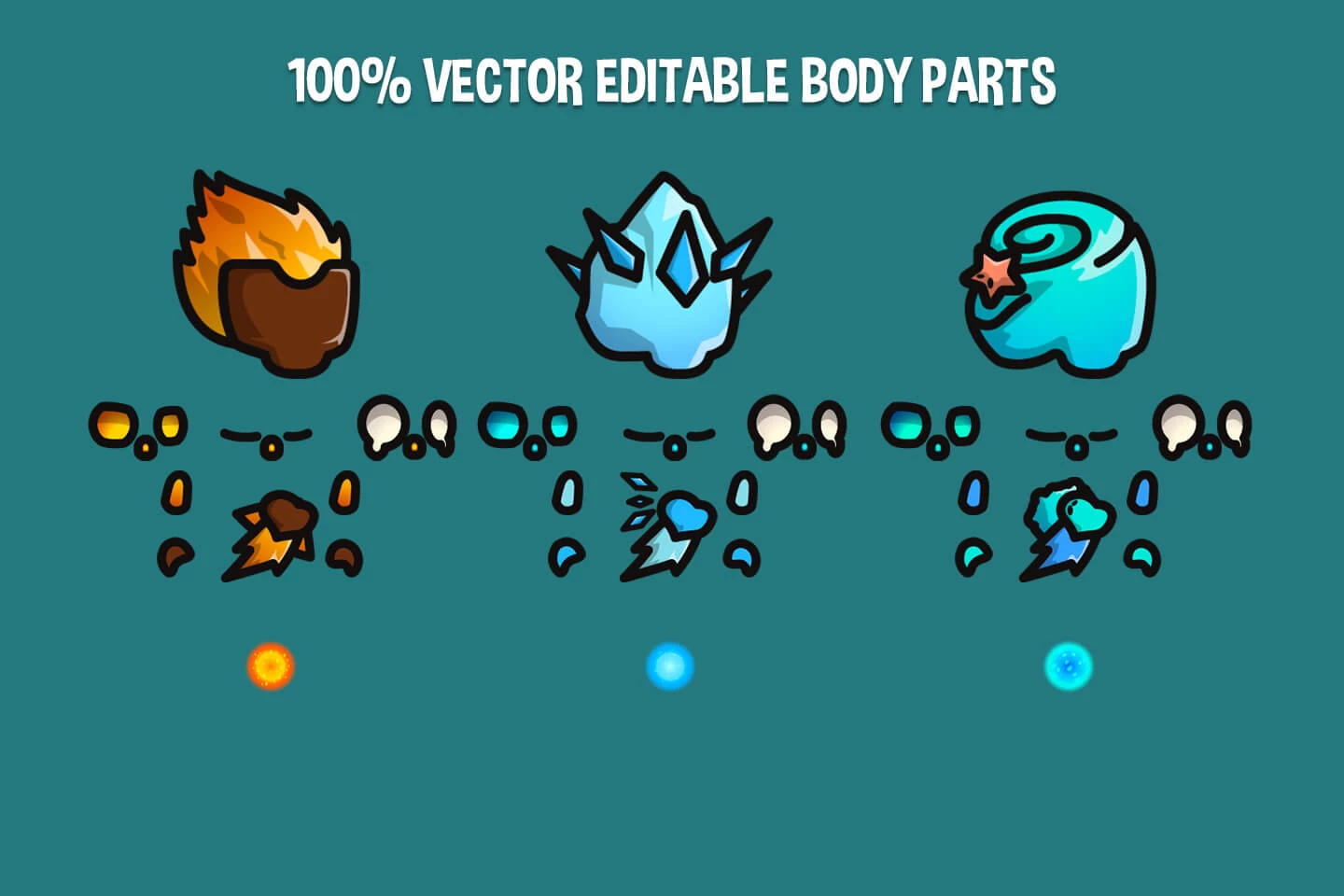 Elemental Tiny Style 2D Sprites
