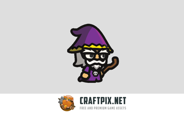 Wizard Tiny Style 2D Character Sprites