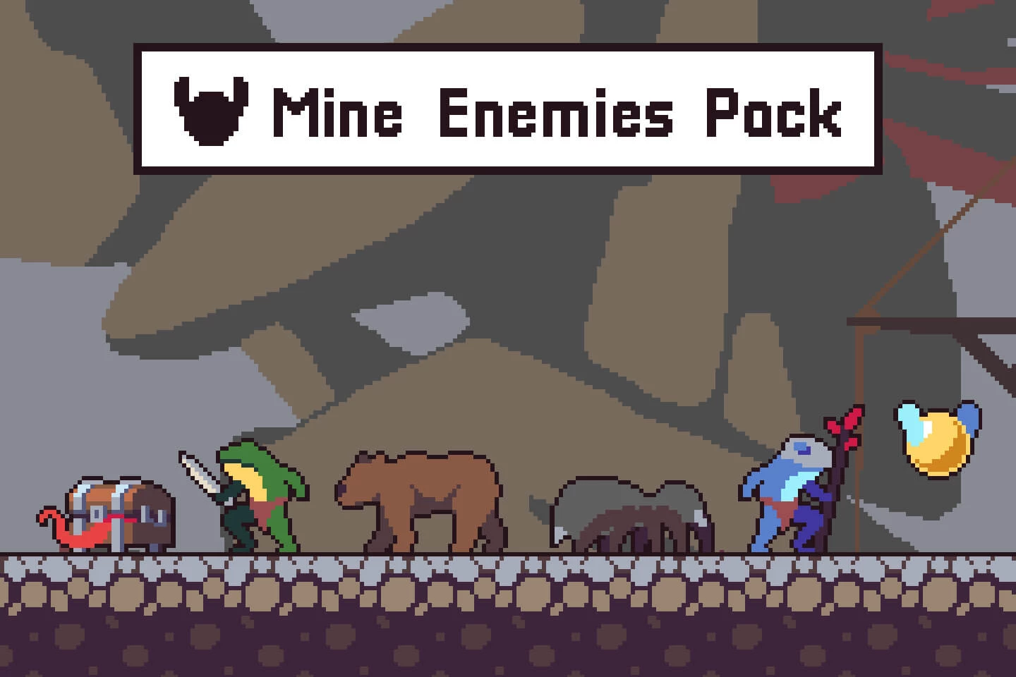 Underground Mine Character Spritesheets Pixel Art