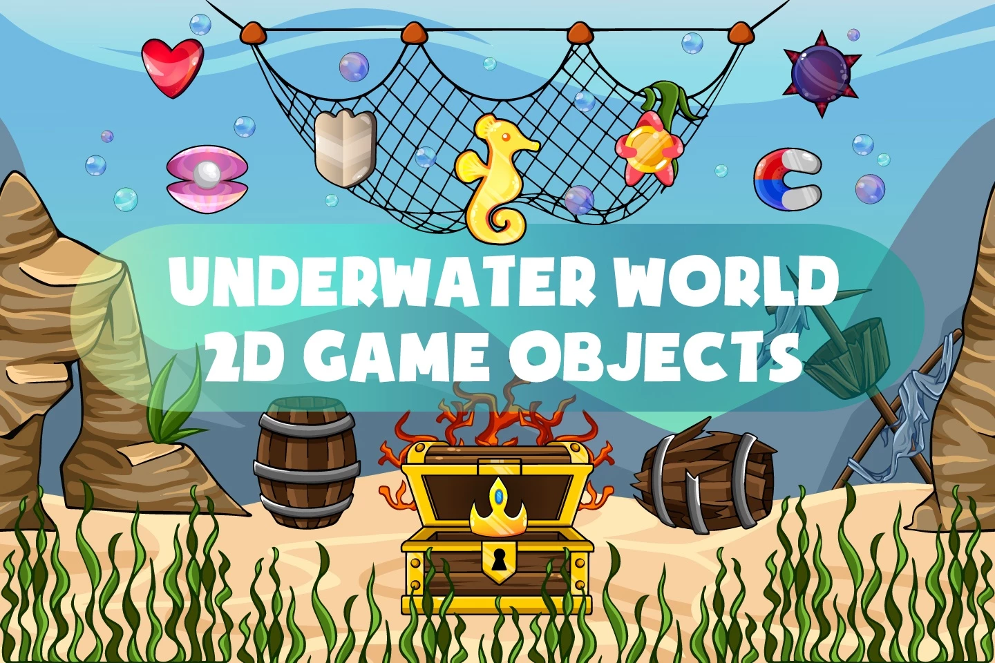 Underwater World 2D Game Objects