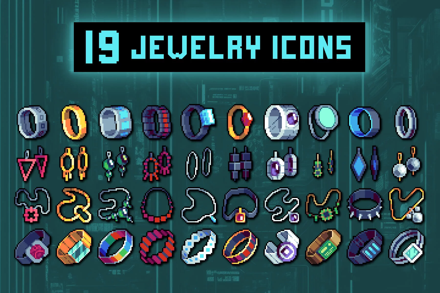 Jewelry 32×32 Pixel Art Icons