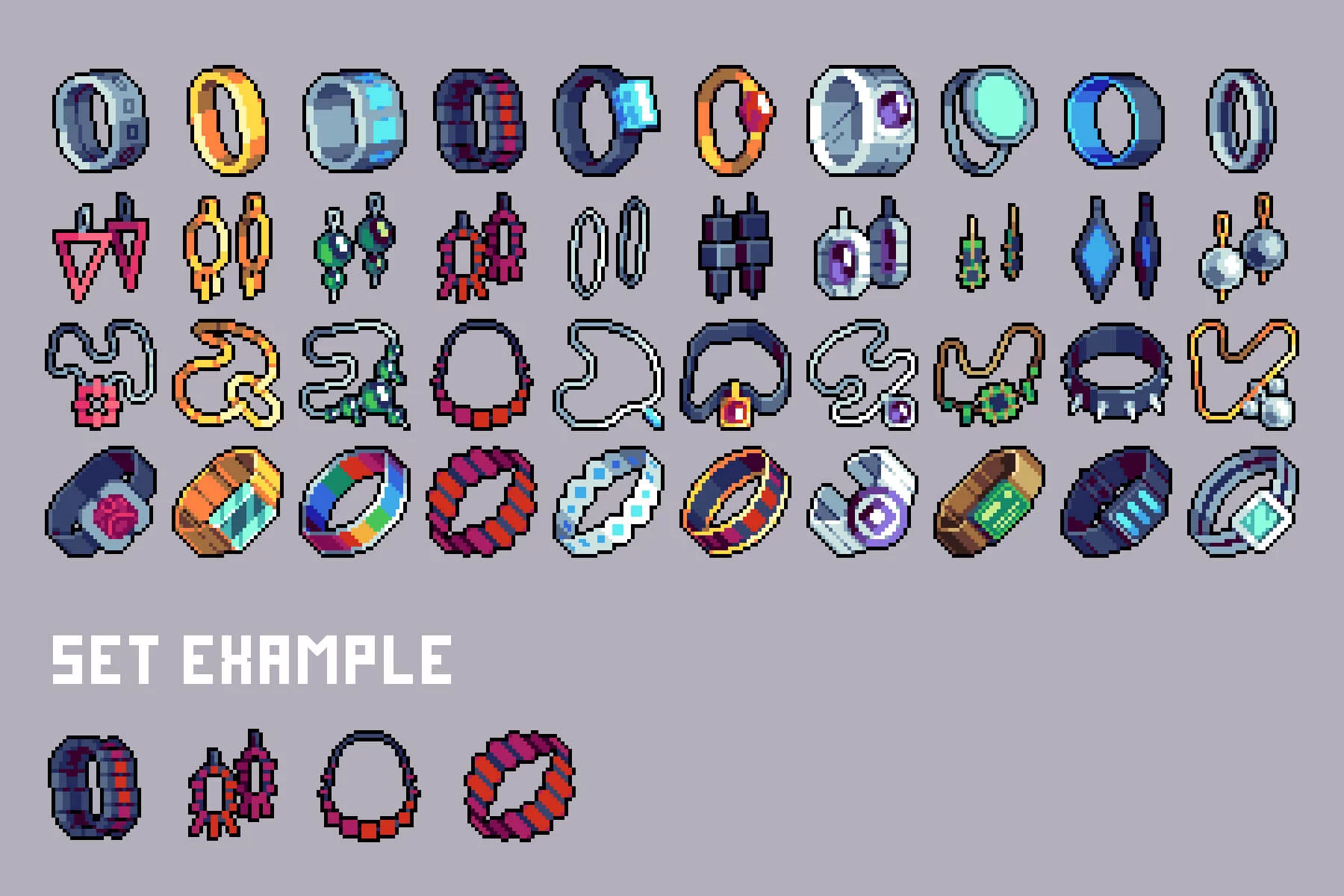 Jewelry 32×32 Pixel Art Icons