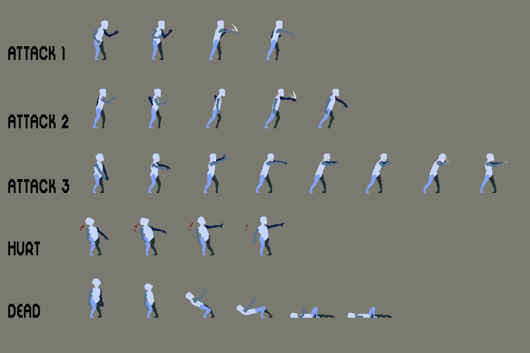 Prototype Zombie Sprite Sheet Pixel Art Pack