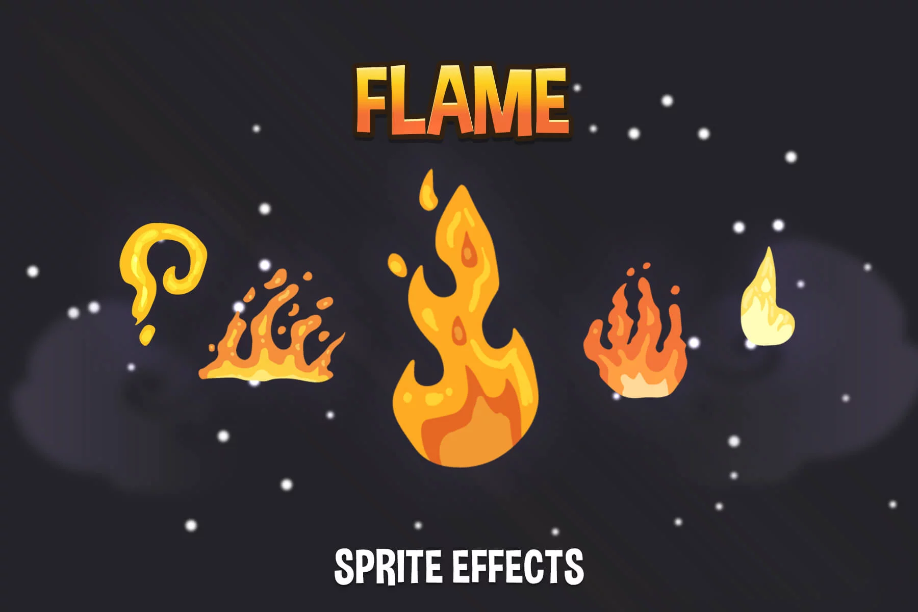 Cartoon Fire Flame Animation Sprite Set