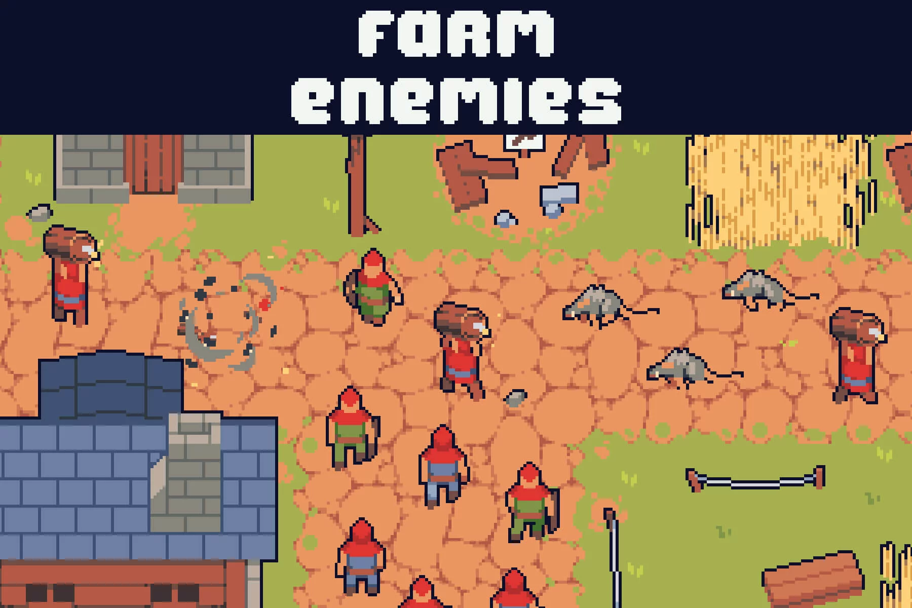 Top-Down Enemy Pixel Art for Defense