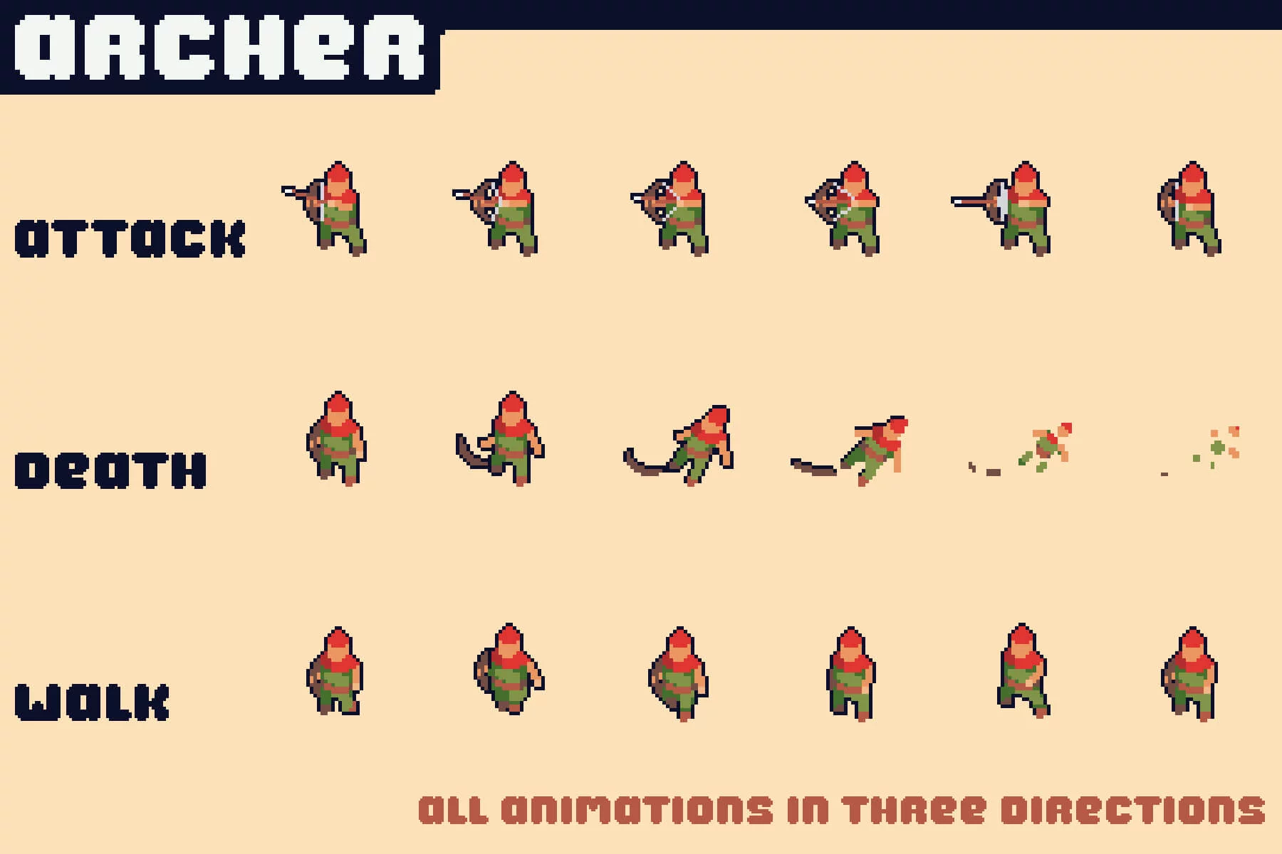 Top-Down Enemy Pixel Art for Defense