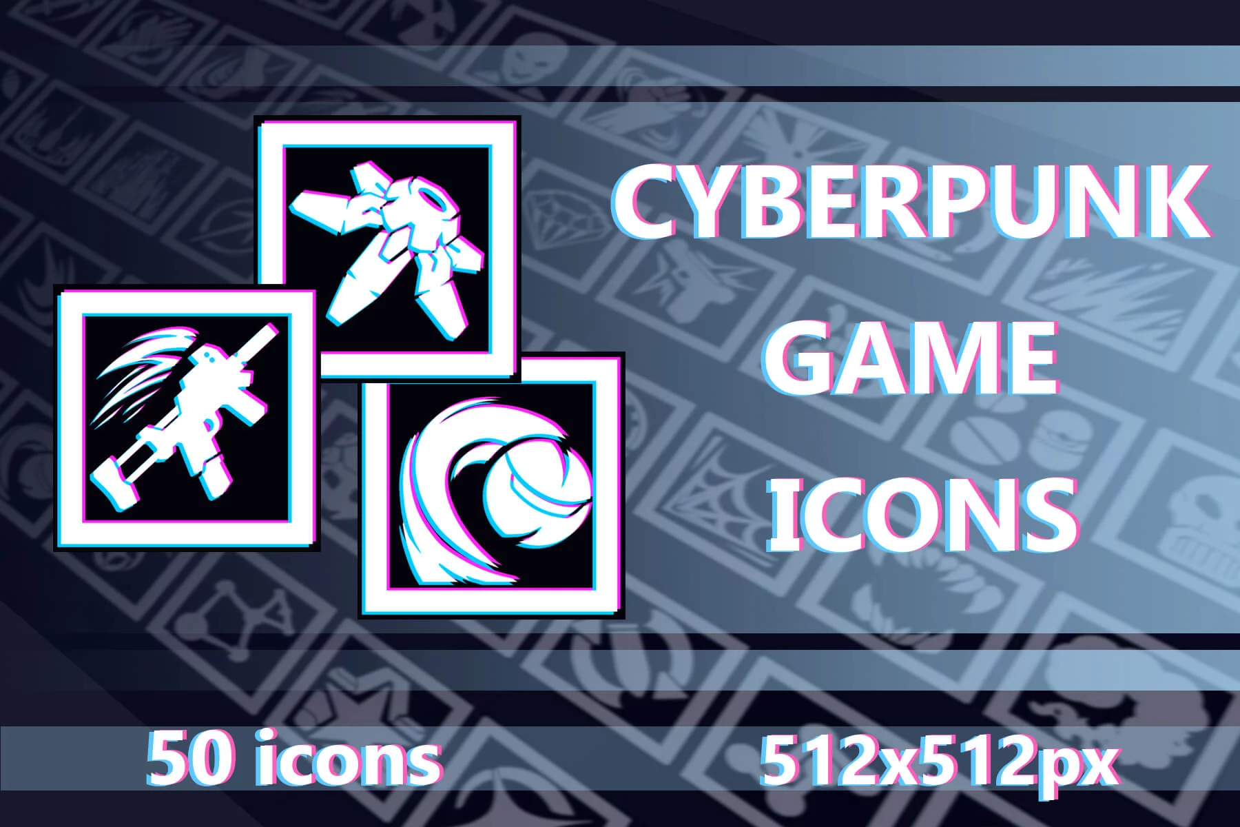 Cyberpunk Game 512×512 Icons for UI