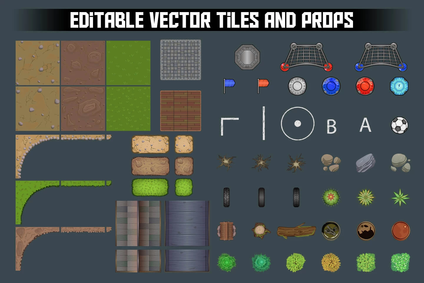 Battle Location Top Down Game Tileset Pack 1