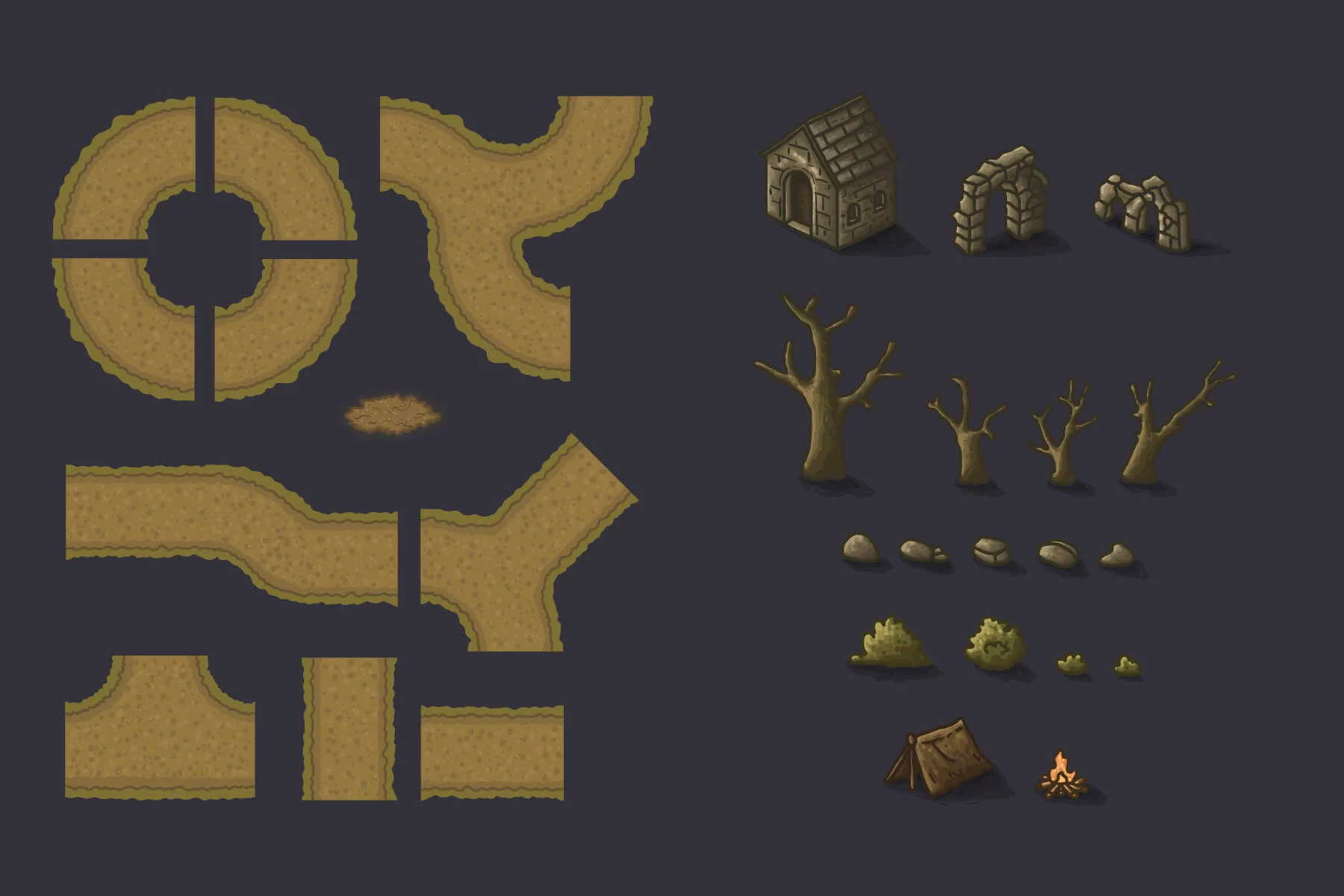 Fantasy Tower Defense Level Tileset