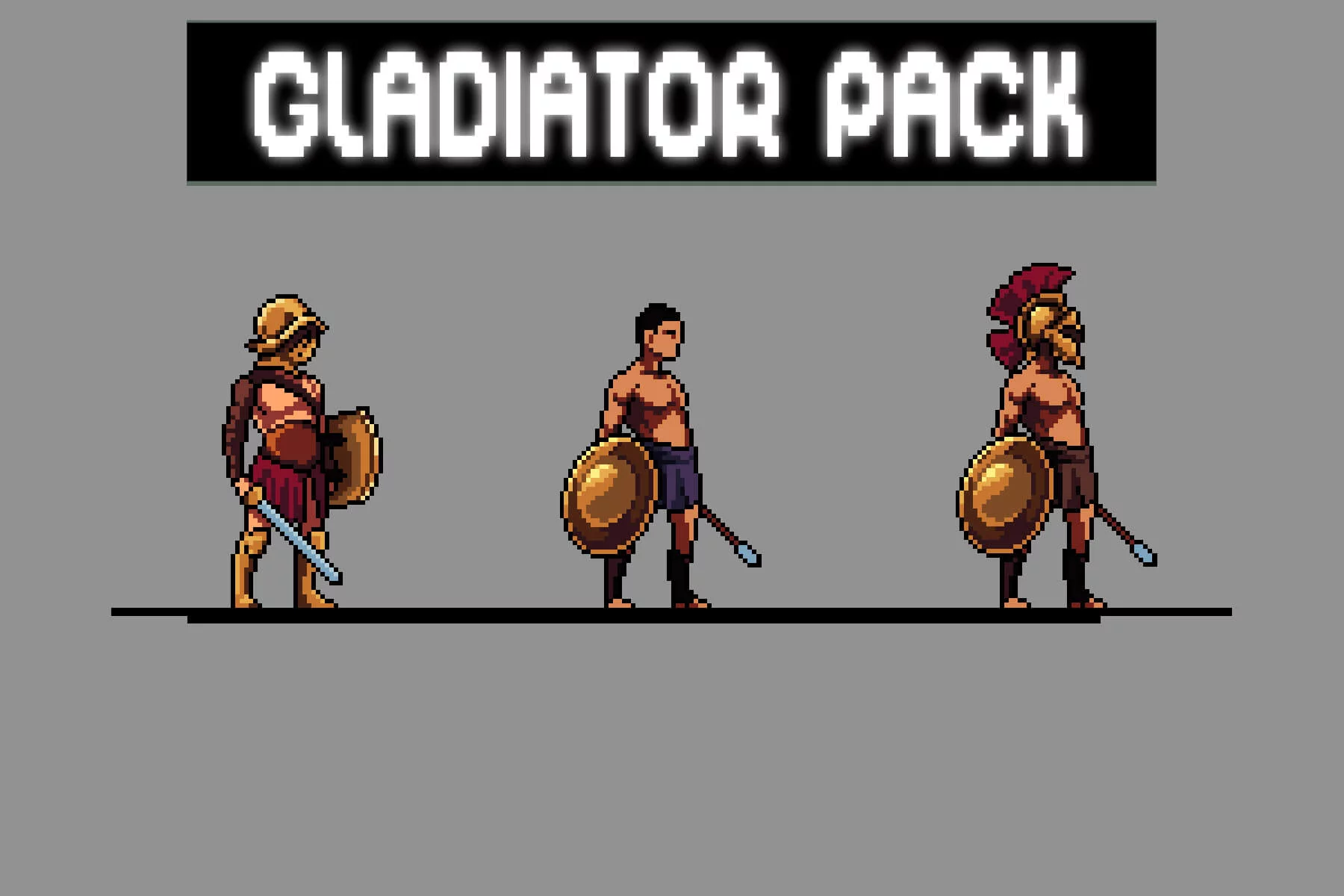 Gladiator Sprite Sheets Pixel Art Set