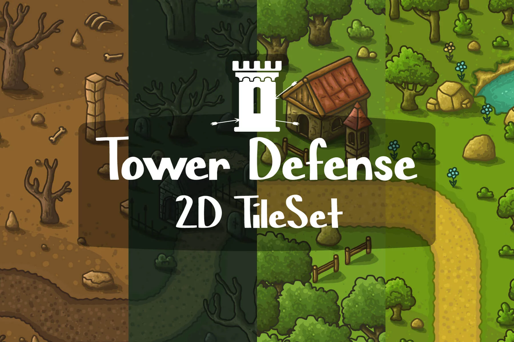 Top-Down 2D Game Vector Tileset for TD