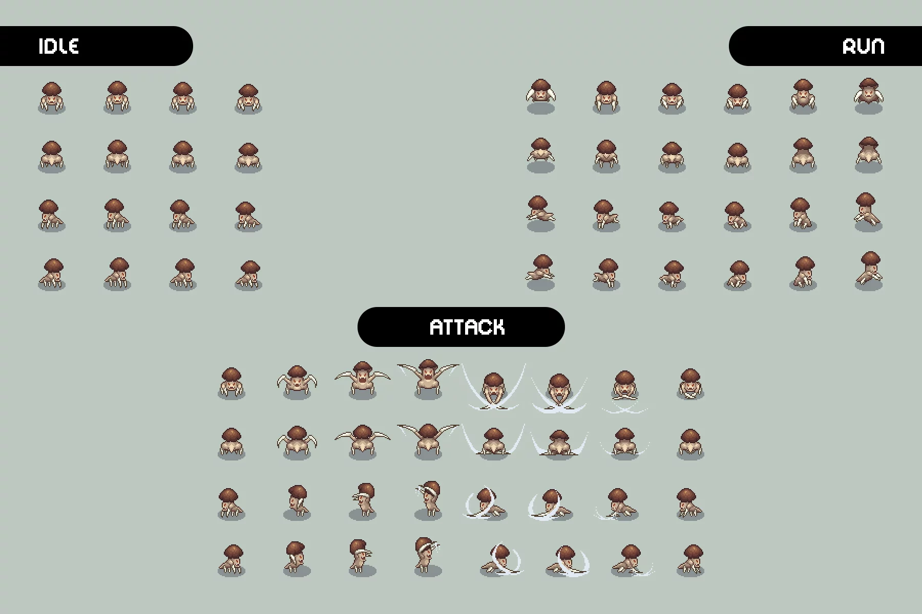 Top-Down Pixel Mushroom Sprite Pack