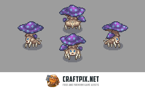Top-Down Pixel Mushroom Sprite Pack