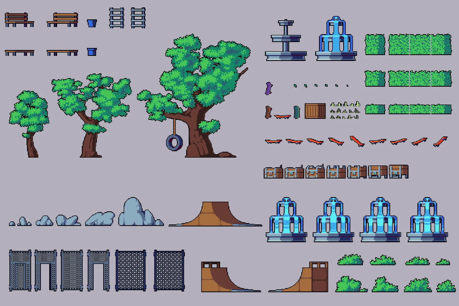 Green Zone Tileset Pixel Art