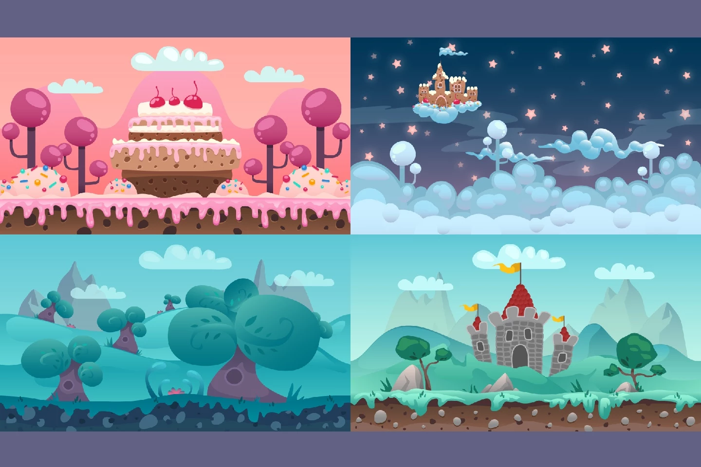 Cartoon Parallax 2D Backgrounds