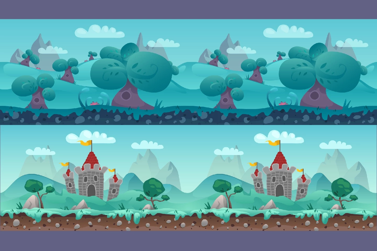 Cartoon Parallax 2D Backgrounds