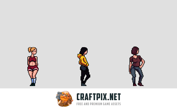 City Girl Character Sprite Sheets Pixel Art