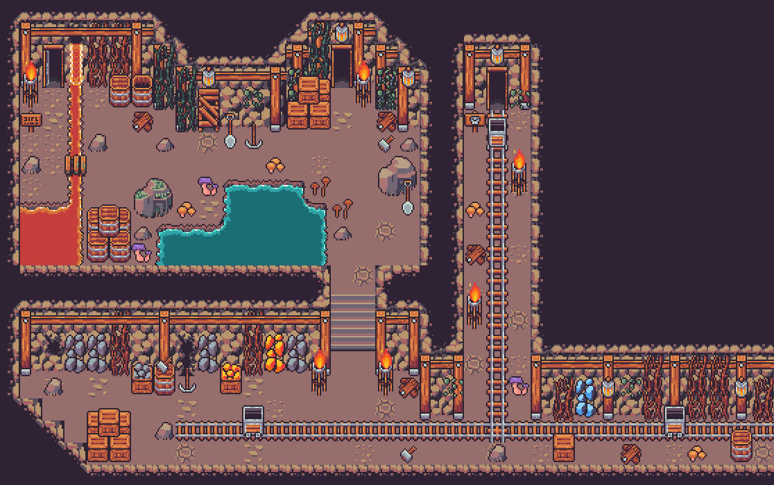 Miner’s Cave Top Down Tileset Pixel Art