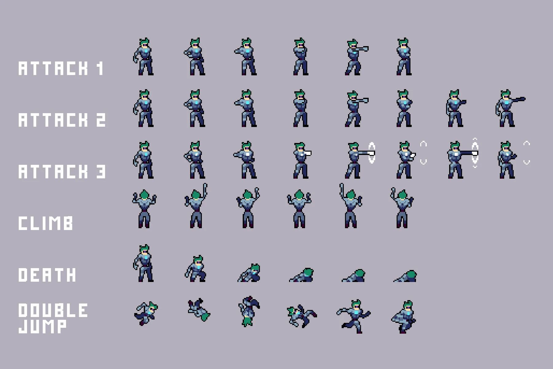 3 Cyberpunk Characters Pixel Art