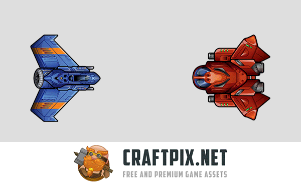 Spaceship 2D Game Sprites