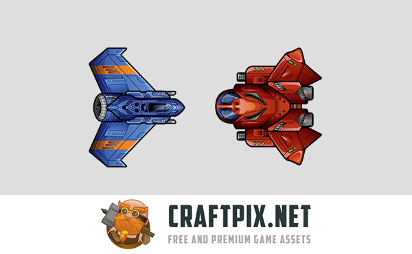 Spaceship 2D Game Sprites