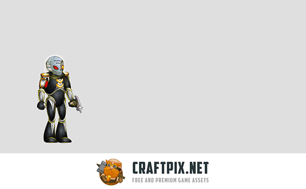 Alien Cyborg 2D Character Sprites