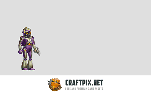 Alien Cyborg 2D Character Sprites