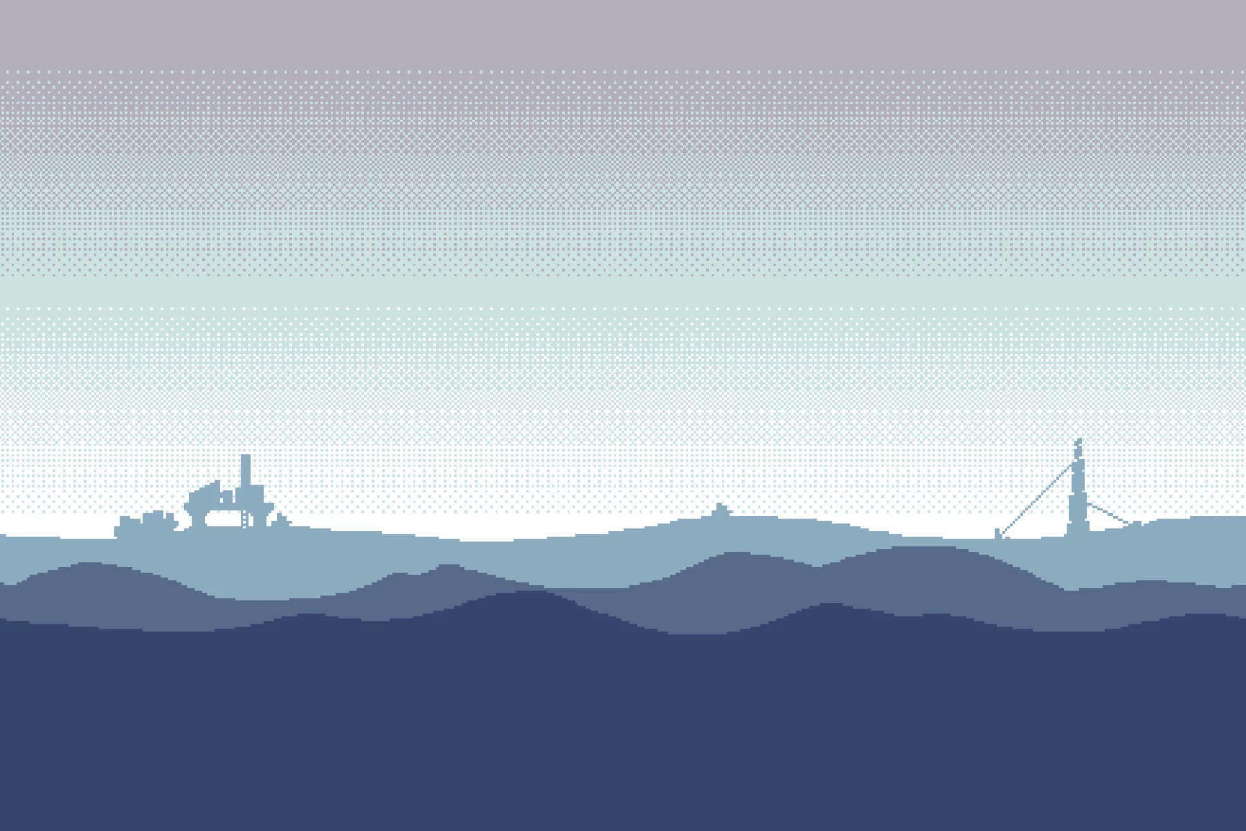 Pirate Bay Tileset Pixel Art for Cyberpunk