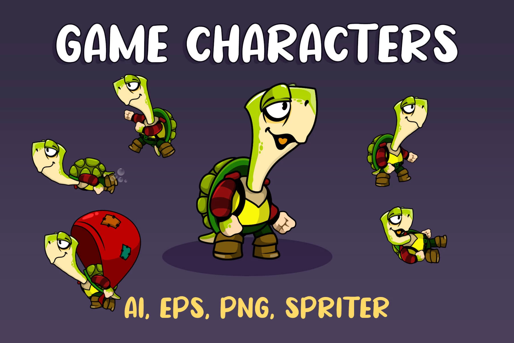 Turtle Game Character Sprite