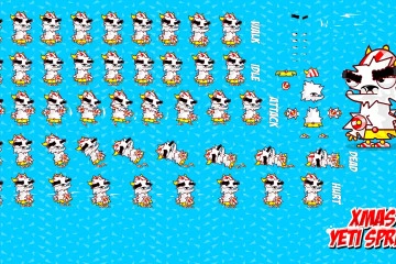 Xmas Yeti Character Sprite