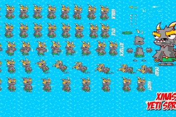 Xmas Yeti Character Sprite