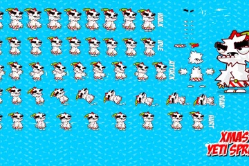 Xmas Yeti Character Sprite