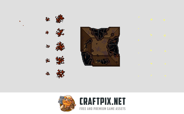 Top Down Fire and Explosion Sprites Pixel Art
